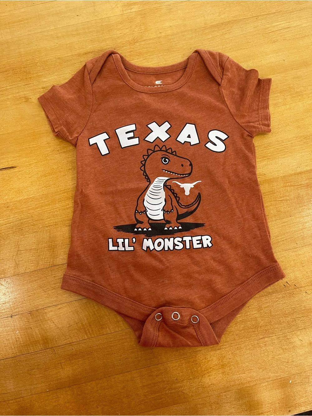 University of Texas UT Longhorns Burnt Orange 'Texas Lil' Monster' Baby Onesie